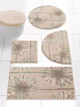 Базовый коврик для ванной Grund прямоугольный (45х50 см), Крышка крышки унитаза (47х50 см), темно-зеленый