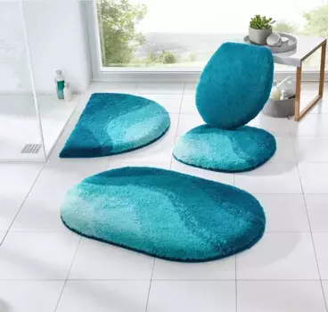 Базовый коврик для ванной Grund Шаблон унитаза без выреза (50х50 см), синий