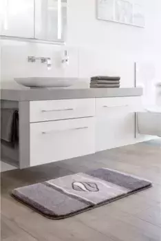 Базовый коврик для ванной Grund Шаблон унитаза с вырезом (50х55 см), серо-коричневый