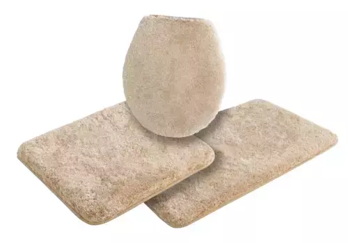 Базовый коврик для ванной "Мелос", высота 27 мм, нескользящее покрытие, подходит для пола с подогревом, крапчатый Grund 3 шт. Подвесной туалетный гарнитур, цвет sand