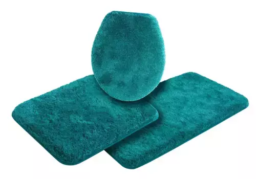 Базовый коврик для ванной "Мелос", высота 27 мм, нескользящее покрытие, подходит для пола с подогревом, крапчатый Grund 3 шт. Подвесной туалетный гарнитур, цвет petrol