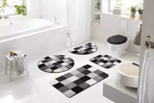 Базовый коврик для ванной "Мозаика" Grund прямоугольный (70х110 см), серый