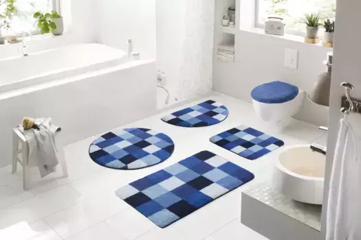 Базовый коврик для ванной "Мозаика" Grund прямоугольный (70х110 см), синий
