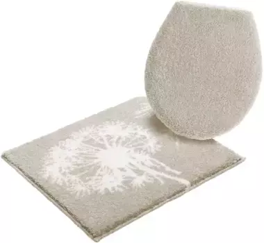 Базовый коврик для ванной "Одуванчик" Grund 2 шт. Отдельностоящий туалетный гарнитур, цвет natur