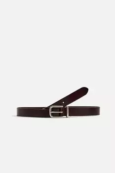 Базовый кожаный ремень ZARA, бордовый