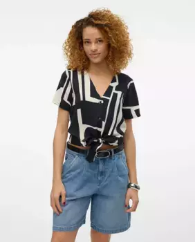 Базовый кроп-топ с бантом Vero Moda, белый