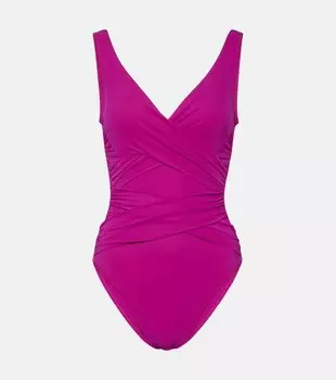 Базовый купальник с драпировкой Karla Colletto, фиолетовый