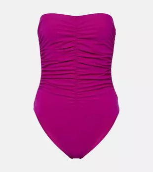 Базовый купальник со сборками Karla Colletto, розовый