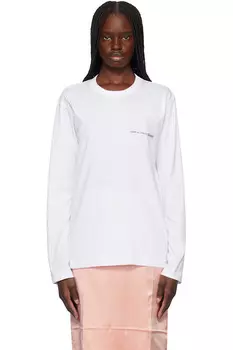 Базовый логотип лонгслив футболка Comme Des Garons Shirt, белый