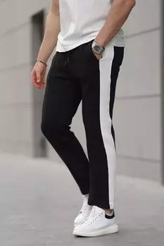 Базовый мужской спортивный костюм в черную полоску 6525 MADMEXT