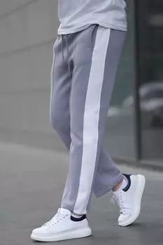 Базовый мужской спортивный костюм в серую полоску 6525 MADMEXT