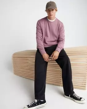 Базовый мужской свитер с круглым вырезом из меланжевых ниток Green Coast, розовый