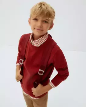 Базовый однотонный свитер для мальчика Kids El Corte Ingls, бордовый