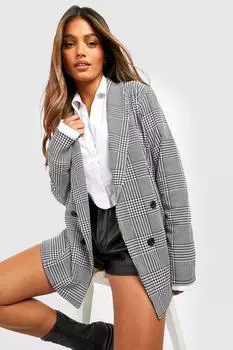 Базовый пиджак из фланелевого трикотажа свободного кроя Boohoo, черный