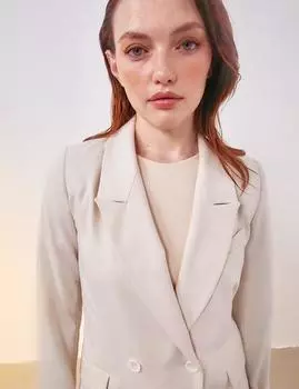 Базовый пиджак-пиджак Кремовый Kayra