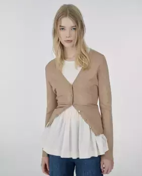 Базовый пиджак с воротником Sfera, цвет Camel