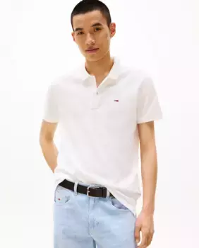 Базовый поло для мужчин slim fit с коротким рукавом Tommy Jeans, белый