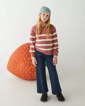 Базовый полосатый свитер El Corte Ingls, коричневый