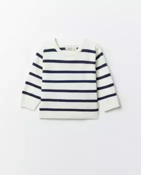 Базовый полосатый свитер Sfera, тёмно-синий