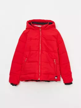 Базовый пуховик для мальчика с капюшоном SOUTHBLUE, красный
