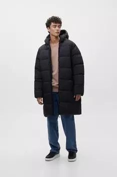 Базовый пуховик Pull&Bear, черный