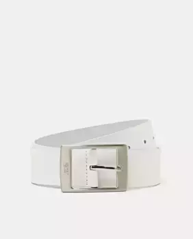 Базовый широкий кожаный ремень из спилка Esprit, белый
