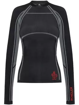 Базовый слой футболка с длинным рукавом Moncler Grenoble, черный