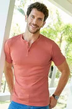 Базовый слой Grandad с короткими рукавами Cotton Traders, оранжевый