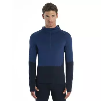 Базовый слой Icebreaker 200 Sonebula Hood Merino Long, синий