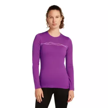 Базовый слой Icebreaker Merino 200 Oasis Mountain Pulse long sleeve, фиолетовый
