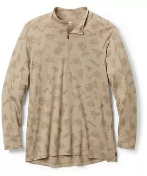 Базовый слой Merino 185 с длинными рукавами и полумолнией — женские размеры больших размеров REI Co-op, хаки