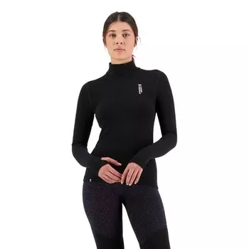 Базовый слой Mons Royale Cascade Flex Mock Neck, черный