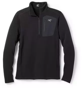 Базовый слой Rho Heavyweight с воротником на молнии – мужской Arc'teryx, черный