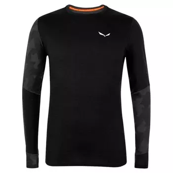 Базовый слой с длинным рукавом Salewa Cristallo Warm Alpine Merino Responsive, черный