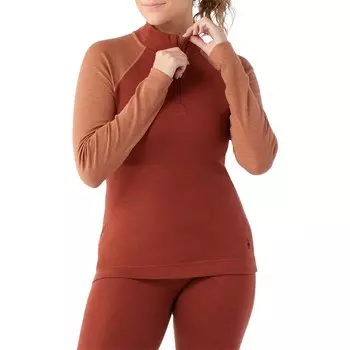 Базовый слой Smartwool Classic Thermal Merino 1/4 Zip Top, цвет Pecan Brown Heather