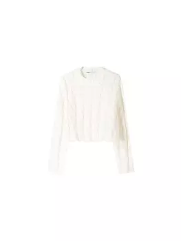 Базовый свитер Bershka Sweater, кремовый