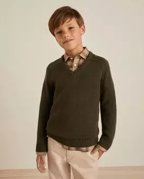 Базовый свитер для мальчика с длинными рукавами Coconut El Corte Ingls, зеленый