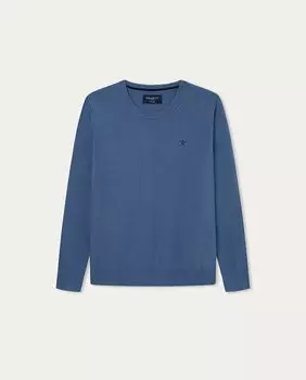 Базовый свитер для мальчика с круглым вырезом Hackett, синий