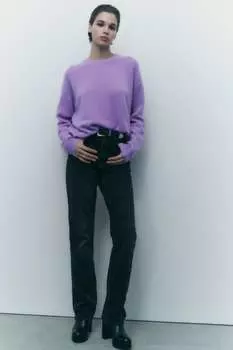 Базовый свитер из 100% кашемира ZARA, светло-фиолетовый