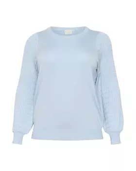 Базовый свитер KAFFE CURVE Sweater Lini, светло-синий