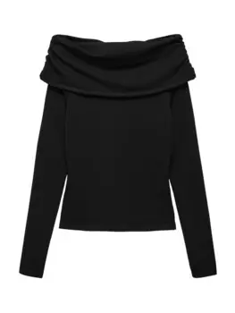 Базовый свитер MANGO Sweater GLOSSY, черный