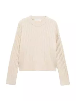 Базовый свитер MANGO Sweater SAKE, светло-бежевый