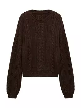 Базовый свитер MANGO Sweater Tibi, темно-коричневый