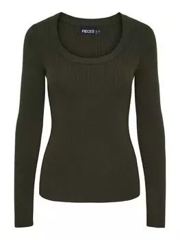Базовый свитер PIECES Sweater, оливковый