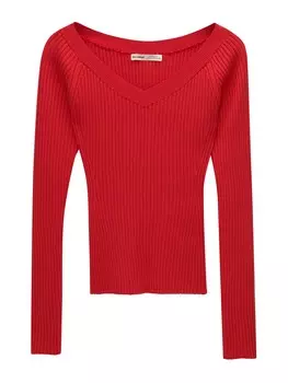 Базовый свитер Pull&Bear Sweater, цвет bright red