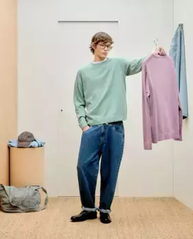 Базовый свитер с вырезом 100% хлопок BCI Green Coast, светло-зеленый