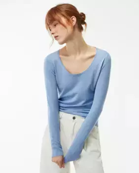 Базовый свитер с высоким воротником Sfera, светло-голубой