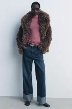 Базовый свитер тонкой вязки ZARA, бледно-розовый