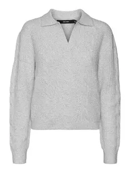 Базовый свитер VERO MODA Sweater MILENA, пятнистый серый