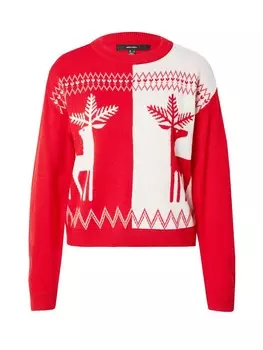 Базовый свитер VERO MODA Sweater XMAS, красный